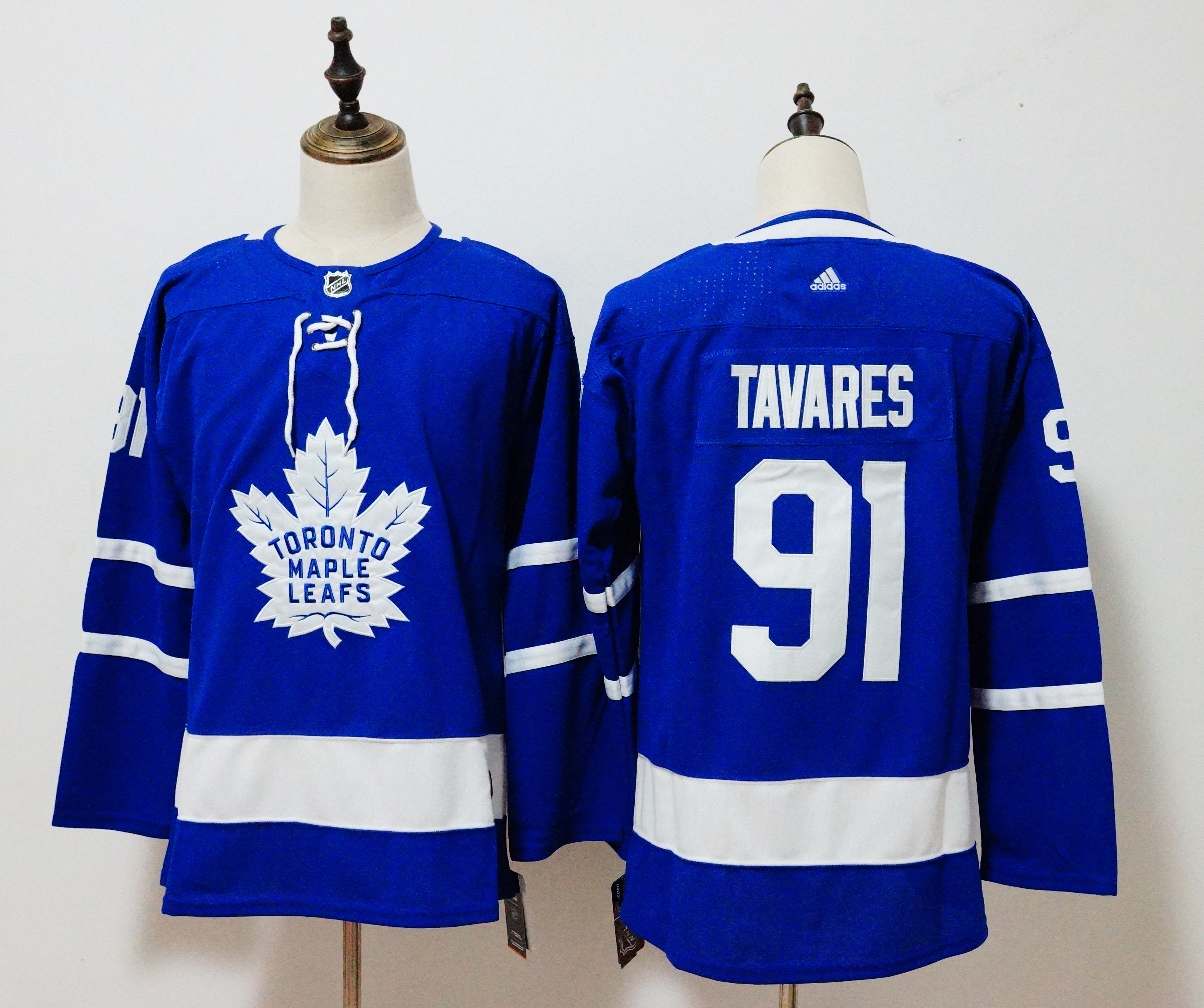 Women Toronto Maple Leafs #91 Tavares Blue Hockey Stitched Adidas NHL Jerseys->women nhl jersey->Women Jersey